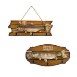 Maxbell 2xHanging Wooden Wood Simulated Fish Wall Ornaments DECORATION for Any Room