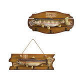 Maxbell 2xHanging Wooden Wood Simulated Fish Wall Ornaments DECORATION for Any Room