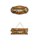 Maxbell 2xHanging Wooden Wood Simulated Fish Wall Ornaments DECORATION for Any Room