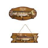Maxbell 2xHanging Wooden Wood Simulated Fish Wall Ornaments DECORATION for Any Room