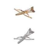 Maxbell 2Pack Bow and Arrow Brooches Crystal Clothes Lapel Pin Badge Collar Clips