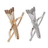 Maxbell 2Pack Bow and Arrow Brooches Crystal Clothes Lapel Pin Badge Collar Clips