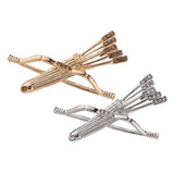 Maxbell 2Pack Bow and Arrow Brooches Crystal Clothes Lapel Pin Badge Collar Clips
