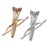 Maxbell 2Pack Bow and Arrow Brooches Crystal Clothes Lapel Pin Badge Collar Clips