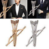 Maxbell 2Pack Bow and Arrow Brooches Crystal Clothes Lapel Pin Badge Collar Clips