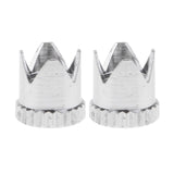 Maxbell 2pcs Brass Airbrush Crown Shape Needle Cap Air Brush Accessories Part Silver