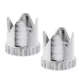 Maxbell 2pcs Brass Airbrush Crown Shape Needle Cap Air Brush Accessories Part Silver