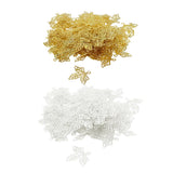 Maxbell 200 pcs Leaf Charms Pendants Fit DIY Earring Hair Accessory Golden& Platinum
