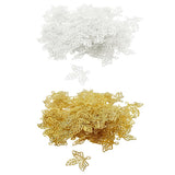 Maxbell 200 pcs Leaf Charms Pendants Fit DIY Earring Hair Accessory Golden& Platinum