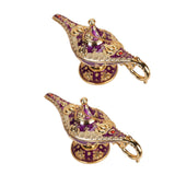 Maxbell 2pcs Classic Collectable Rare Legend Aladdin Magic Genie Light Lamp Purple