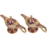 Maxbell 2pcs Classic Collectable Rare Legend Aladdin Magic Genie Light Lamp Purple