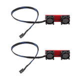 Maxbell 2x PCIE Solid State Heat Sink Dual Active Radiator M.2 SSD Cooling Fan (Red)