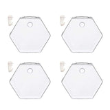 Maxbell 4x Wall Mount Planter Glass Hydroponic Vase Plant Pot Terrarium Hexagon 13cm