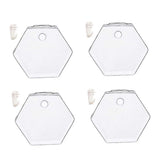 Maxbell 4x Wall Mount Planter Glass Hydroponic Vase Plant Pot Terrarium Hexagon 13cm