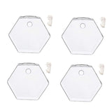 Maxbell 4x Wall Mount Planter Glass Hydroponic Vase Plant Pot Terrarium Hexagon 13cm