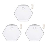 Maxbell 3x Wall Mount Planter Glass Hydroponic Vase Plant Pot Terrarium Hexagon 13cm