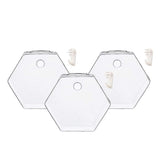Maxbell 3x Wall Mount Planter Glass Hydroponic Vase Plant Pot Terrarium Hexagon 13cm