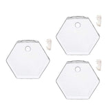 Maxbell 3x Wall Mount Planter Glass Hydroponic Vase Plant Pot Terrarium Hexagon 13cm