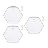 Maxbell 3x Wall Mount Planter Glass Hydroponic Vase Plant Pot Terrarium Hexagon 13cm