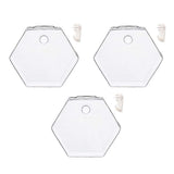 Maxbell 3x Wall Mount Planter Glass Hydroponic Vase Plant Pot Terrarium Hexagon 13cm