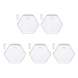 Maxbell 5x Wall Mount Planter Glass Hydroponic Vase Plant Pot Terrarium Hexagon 13cm
