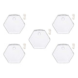Maxbell 5x Wall Mount Planter Glass Hydroponic Vase Plant Pot Terrarium Hexagon 13cm