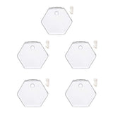 Maxbell 5x Wall Mount Planter Glass Hydroponic Vase Plant Pot Terrarium Hexagon 13cm