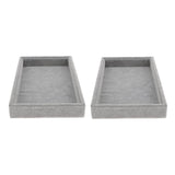 Maxbell 2x Elegant Velvet Stackable Jewelry Display Tray Necklace Organizer Gray