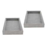 Maxbell 2x Elegant Velvet Stackable Jewelry Display Tray Necklace Organizer Gray