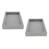 Maxbell 2x Elegant Velvet Stackable Jewelry Display Tray Necklace Organizer Gray