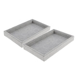 Maxbell 2x Elegant Velvet Stackable Jewelry Display Tray Necklace Organizer Gray