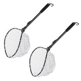 Maxbell 2x Premium Fishing Landing Net Catch and Release Net &Foldable Pole Black