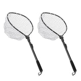 Maxbell 2x Premium Fishing Landing Net Catch and Release Net &Foldable Pole Black