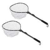 Maxbell 2x Premium Fishing Landing Net Catch and Release Net &Foldable Pole Black