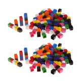 Maxbell 200pcs  Interlocking Math Link Cubes Snap Blocks 4 Colors