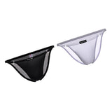 Maxbell 2 Pieces Mens Ice Silk Low Rise Briefs Underwear String Bikini Adjustable
