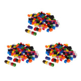 Maxbell 300pcs  Interlocking Math Link Cubes Snap Blocks 4 Colors