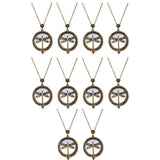 Maxbell 10pcs 5x Magnifying Glass Pendant Dragonfly Skeleton Necklace Lady Jewelry