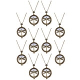Maxbell 10pcs 5x Magnifying Glass Pendant Dragonfly Skeleton Necklace Lady Jewelry