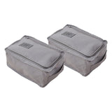 Maxbell 2pcs Household Travel Outdoor Portable Shoes Storage Organizer Bag Box Grey
