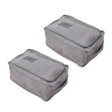 Maxbell 2pcs Household Travel Outdoor Portable Shoes Storage Organizer Bag Box Grey