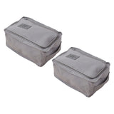Maxbell 2pcs Household Travel Outdoor Portable Shoes Storage Organizer Bag Box Grey
