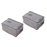 Maxbell 2pcs Household Travel Outdoor Portable Shoes Storage Organizer Bag Box Grey