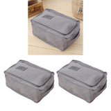 Maxbell 2pcs Household Travel Outdoor Portable Shoes Storage Organizer Bag Box Grey