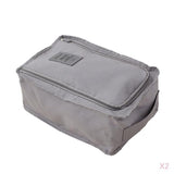 Maxbell 2pcs Household Travel Outdoor Portable Shoes Storage Organizer Bag Box Grey