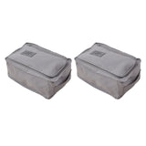 Maxbell 2pcs Household Travel Outdoor Portable Shoes Storage Organizer Bag Box Grey