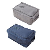 Maxbell 2pcs Household Travel Outdoor Shoe Pouch Organizer Nylon Bag Gray Dark Blue