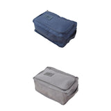 Maxbell 2pcs Household Travel Outdoor Shoe Pouch Organizer Nylon Bag Gray Dark Blue