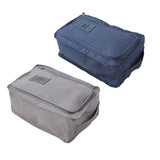 Maxbell 2pcs Household Travel Outdoor Shoe Pouch Organizer Nylon Bag Gray Dark Blue