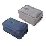 Maxbell 2pcs Household Travel Outdoor Shoe Pouch Organizer Nylon Bag Gray Dark Blue